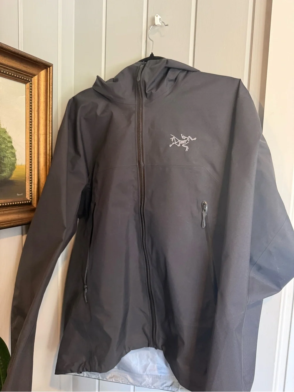 Arc'teryx Men's Black Hooded Waterproof Shell Jacket